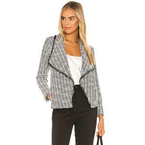 BB DAKOTA Seeing Things Tweed Jacket in Black/White, Sz S
